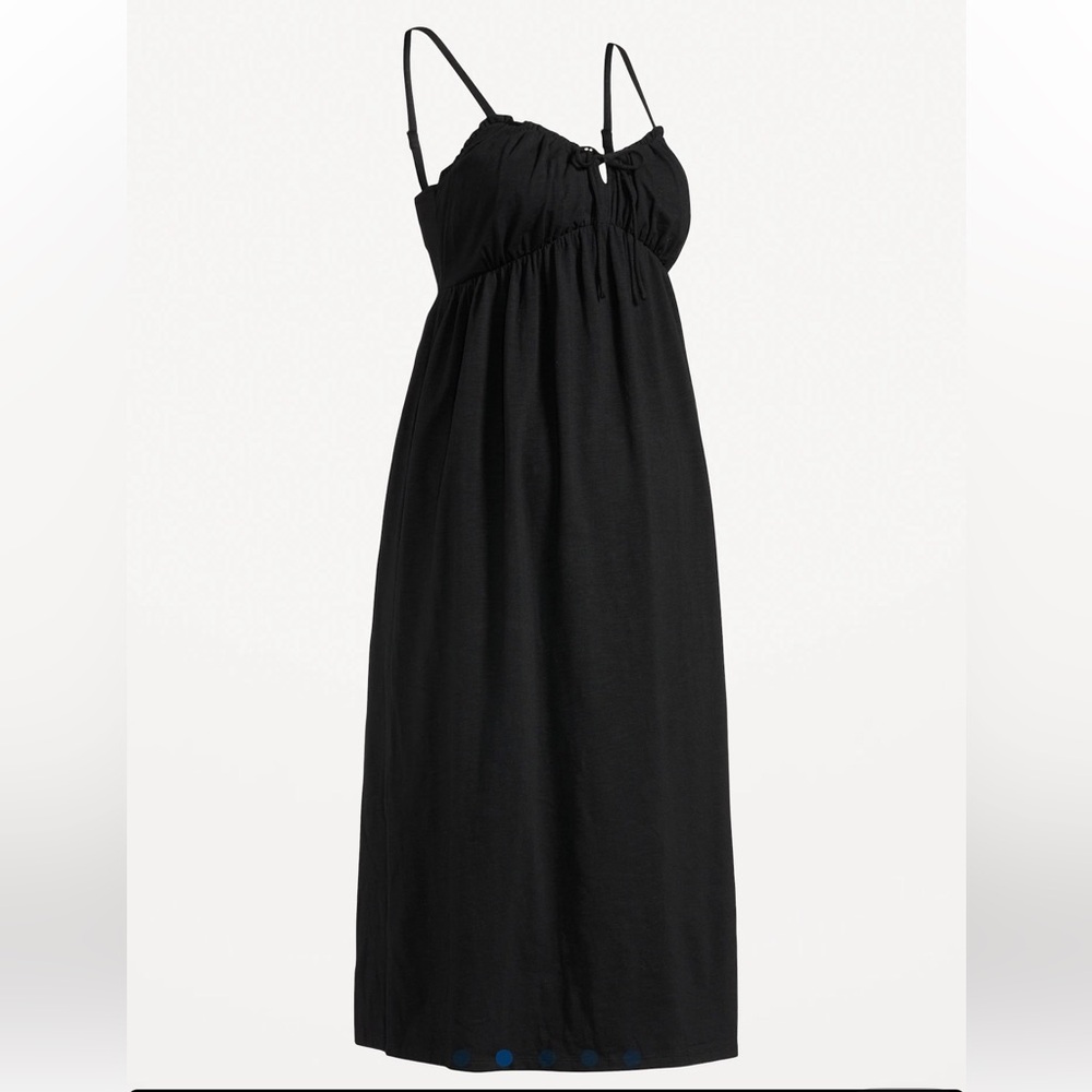 Old Navy Maternity Black Fit & Flare Midi Dress Size L Sleeveless